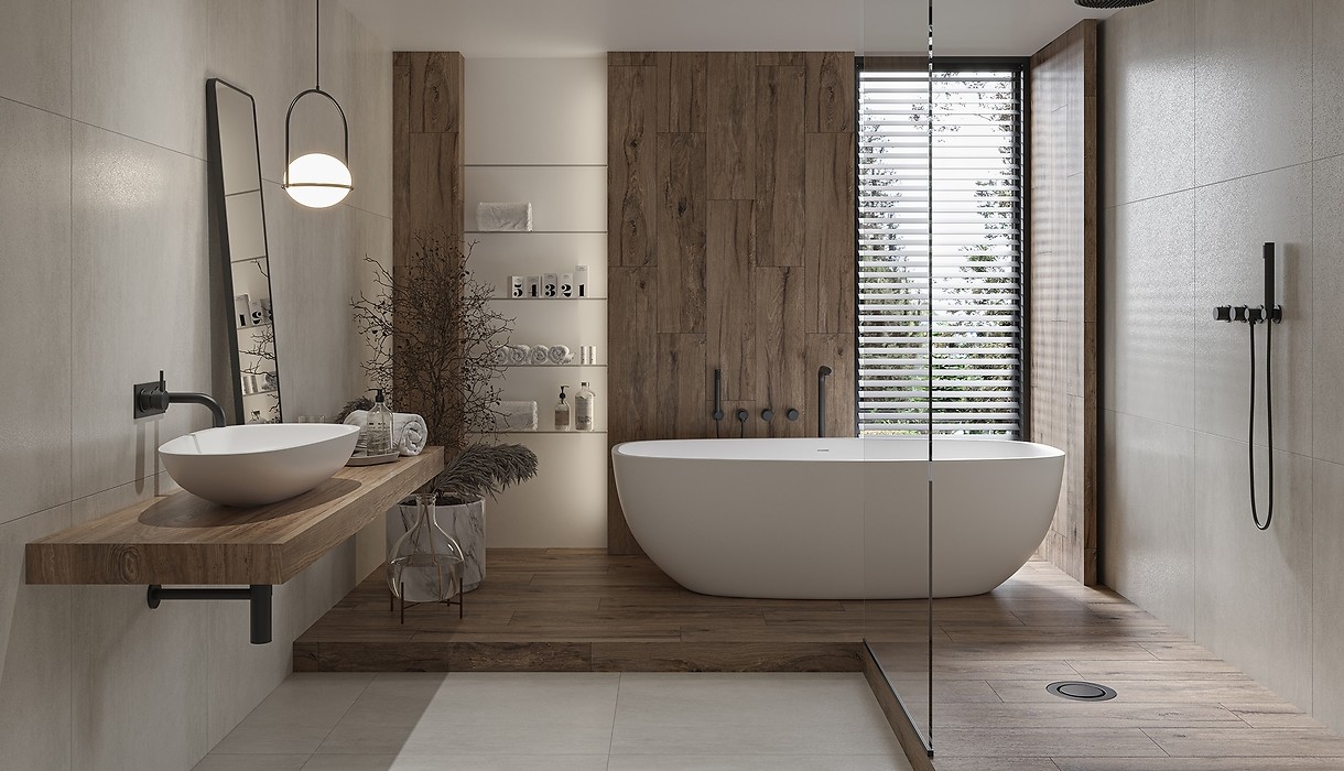 Opoczno Passion Oak Gptu 901 cold beige płytka ścienno-podłogowa 14,7x89 cm STR beżowy mat