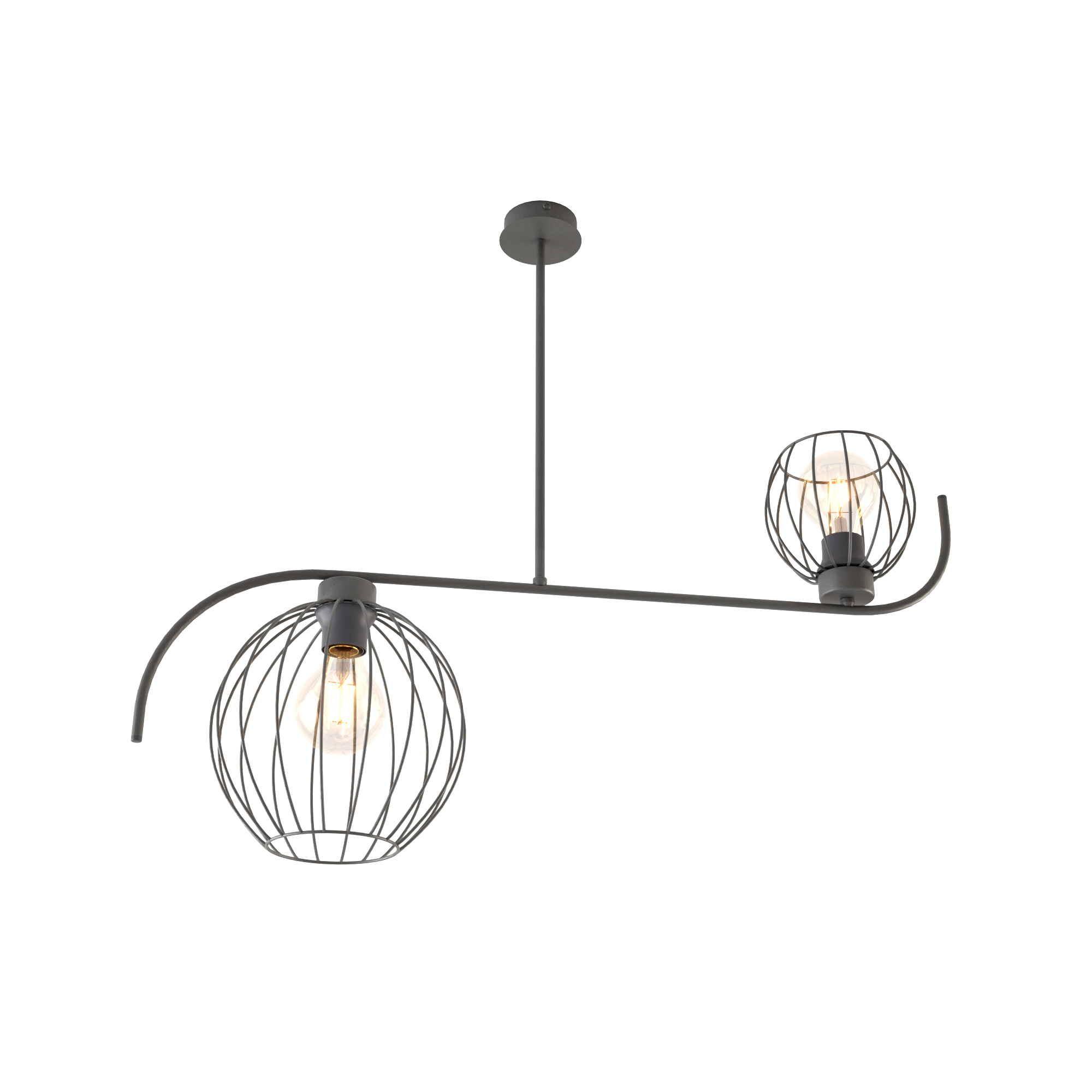 Emibig Echo lampa podsufitowa 2x15 W czarna 1385/2