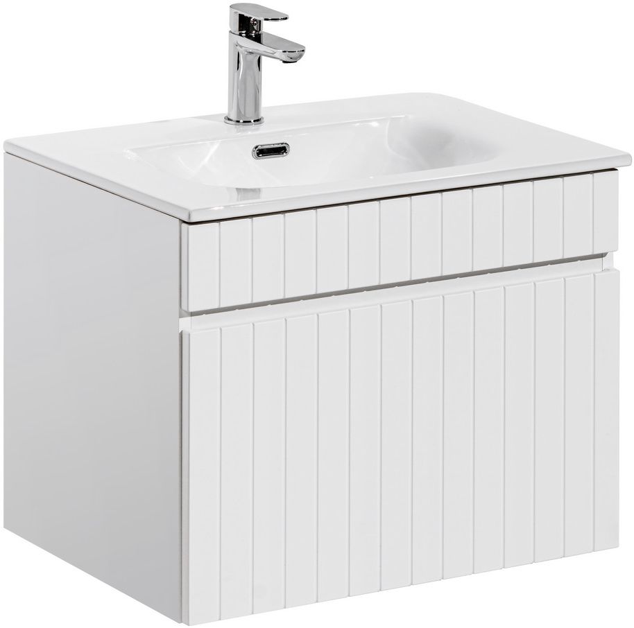 Zestaw Comad Iconic White szafka 60x45,6 cm podumywalkowa wisząca z umywalką biały SET ICW-SKY 60CM