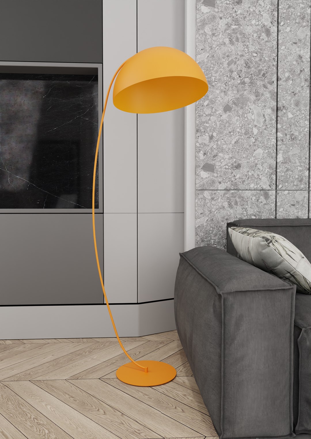 Emibig Arcos lampa stojąca 1x12 W żółta 1469/LP1