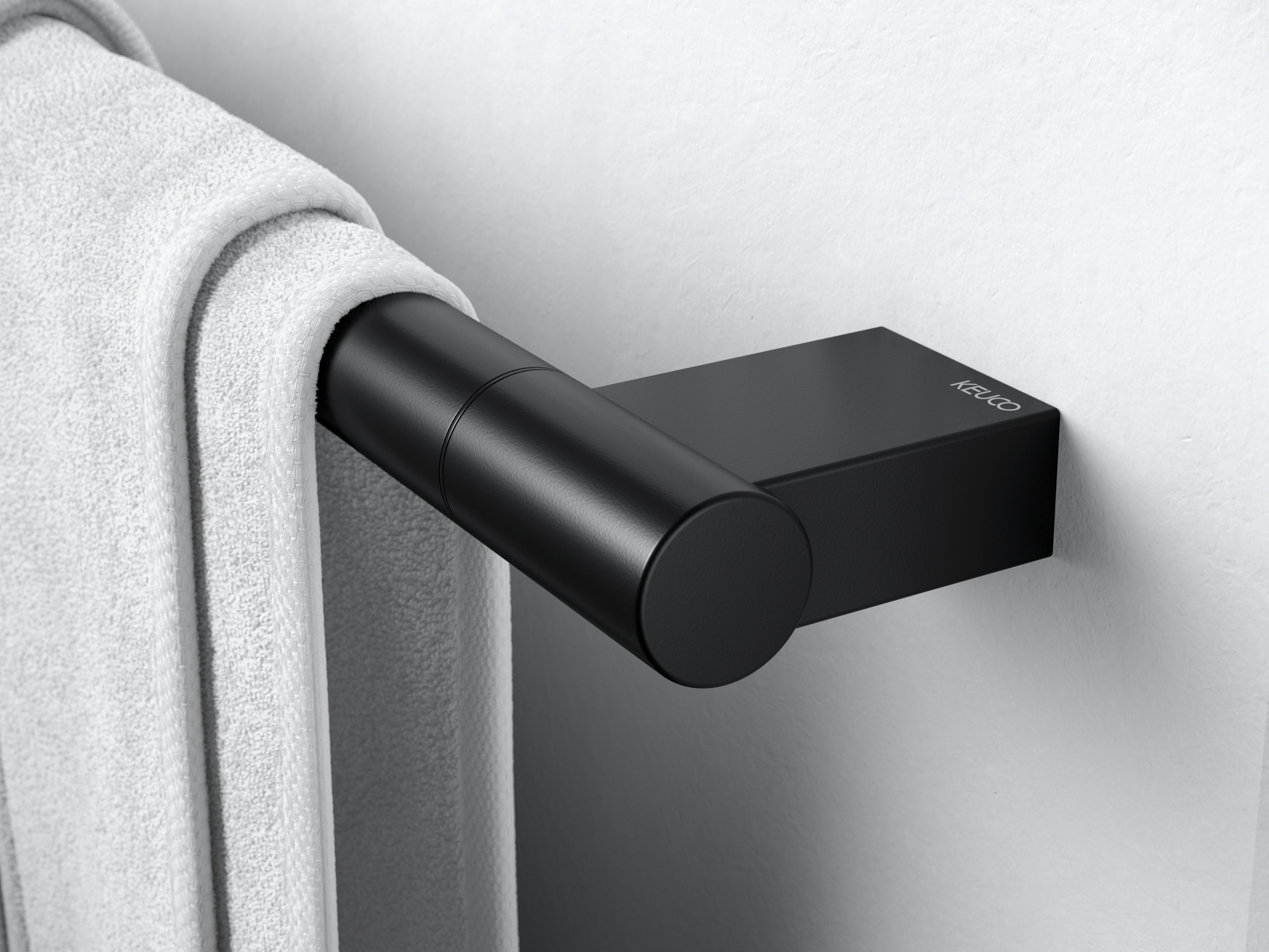 Keuco Plan Black drążek na ręcznik 80 cm czarny mat 14901370800