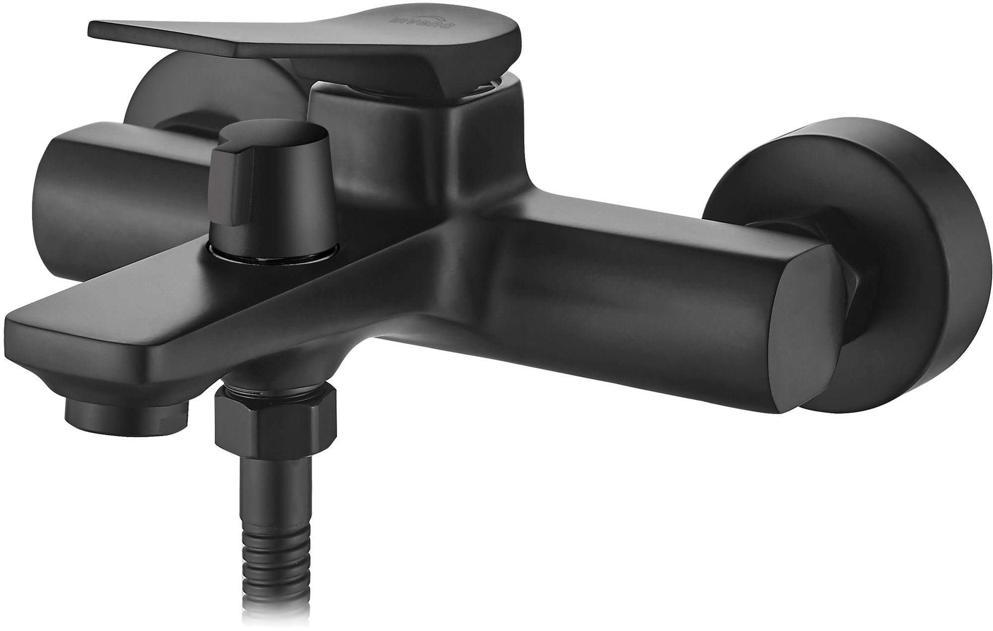 Invena Neri bateria wannowo-prysznicowa ścienna czarny mat BW-01-004