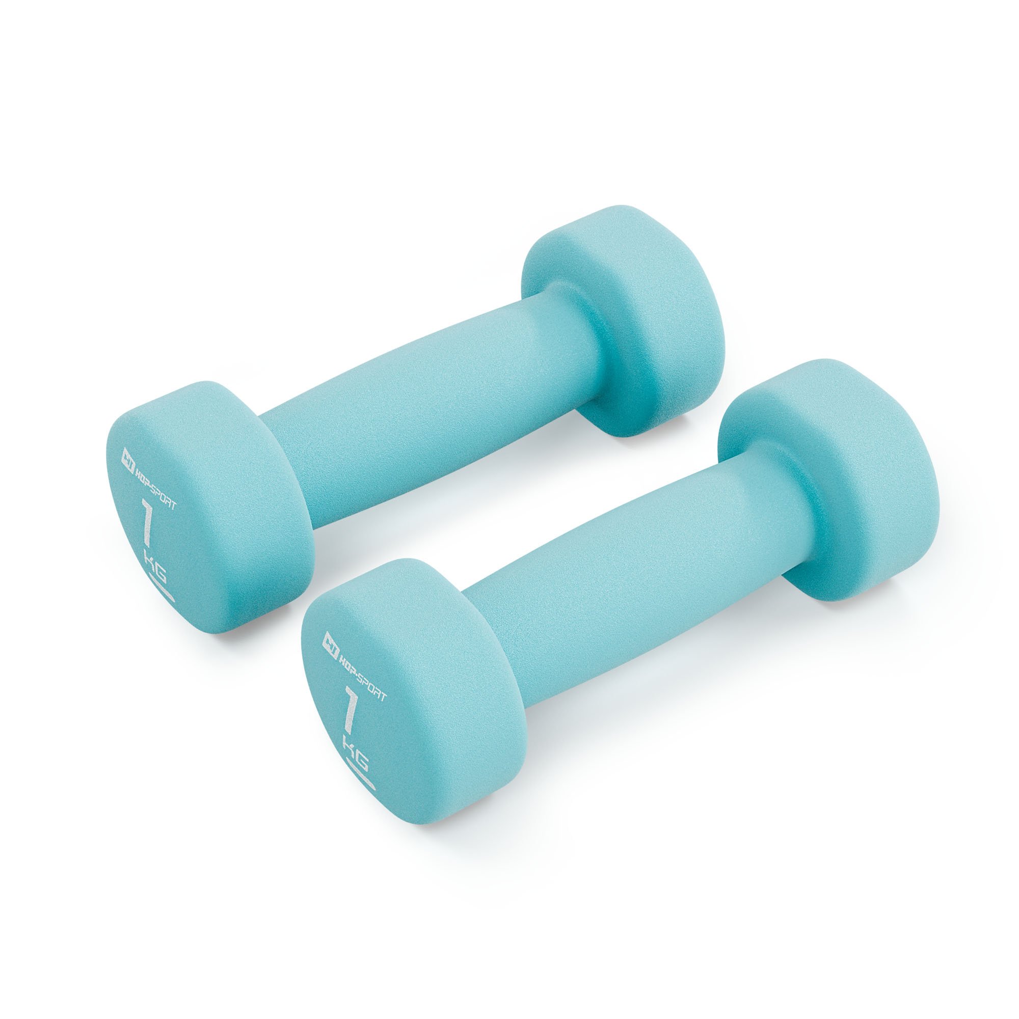 Zestaw hantelek żeliwnych neoprenowych 2x1kg, trening fitness