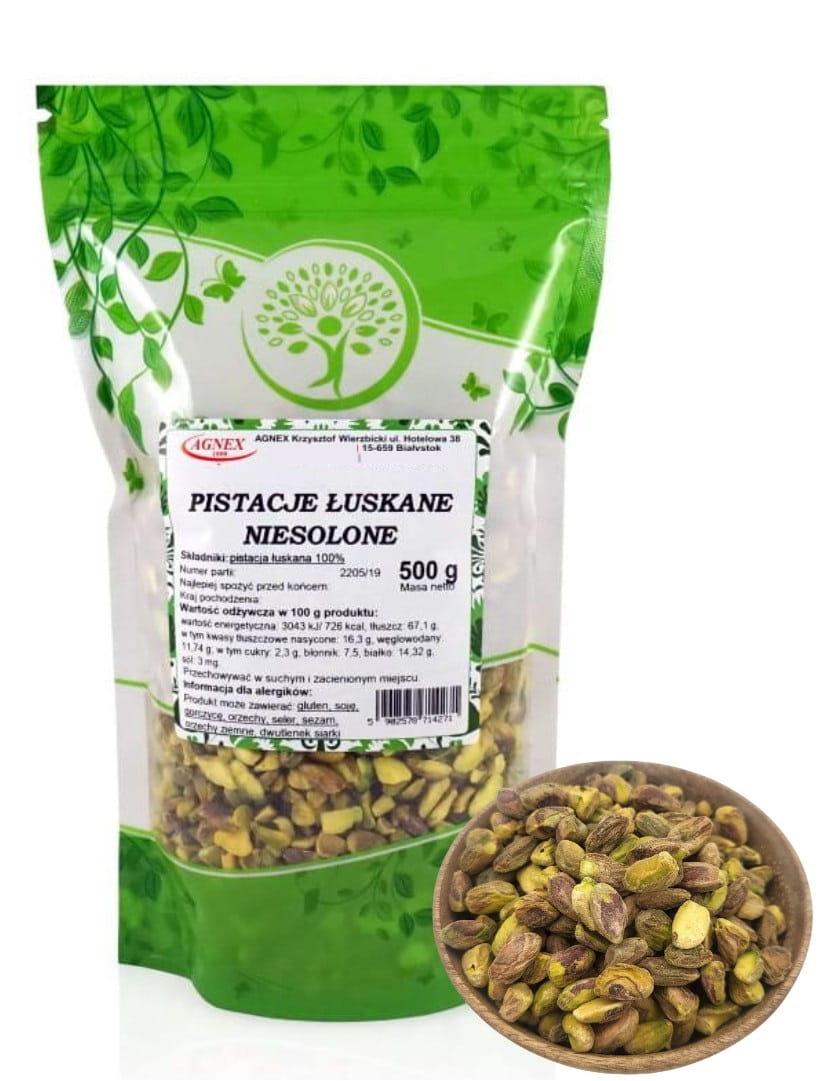 Pistacje łuskane niesolone 500g
