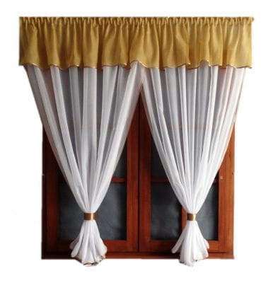 Firana Gotowa Krysia 300x150cm (musztardowo-biała)