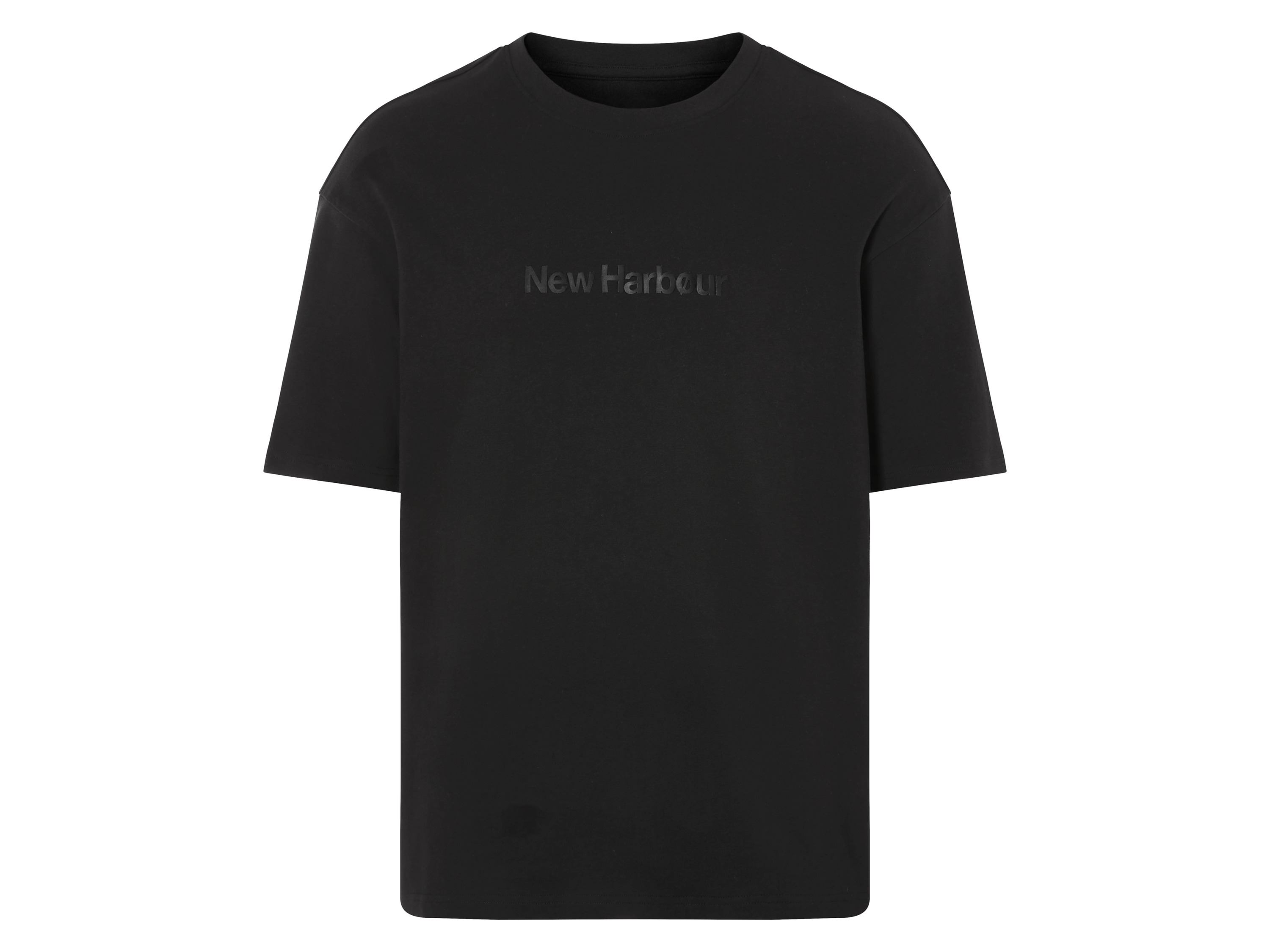 Livergy T-shirt męski oversize z bawełny Czarny, S 44/46