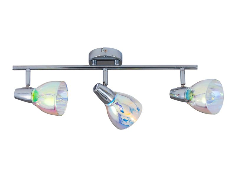 Lampa Sufitowa SPOT Light 3xE14 40W Połączenie Chromu z Wielokolorowymi Szklanymi Kloszami, Polski Producent, 1 szt.