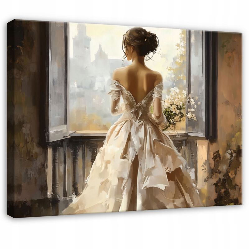 Obraz Kobieta Pastelowy Nowoczesny Na Płótnie Canvas WALLARENA 60x40 cm Dekoracja Do Sypialni Salonu Kuchni 1 szt.