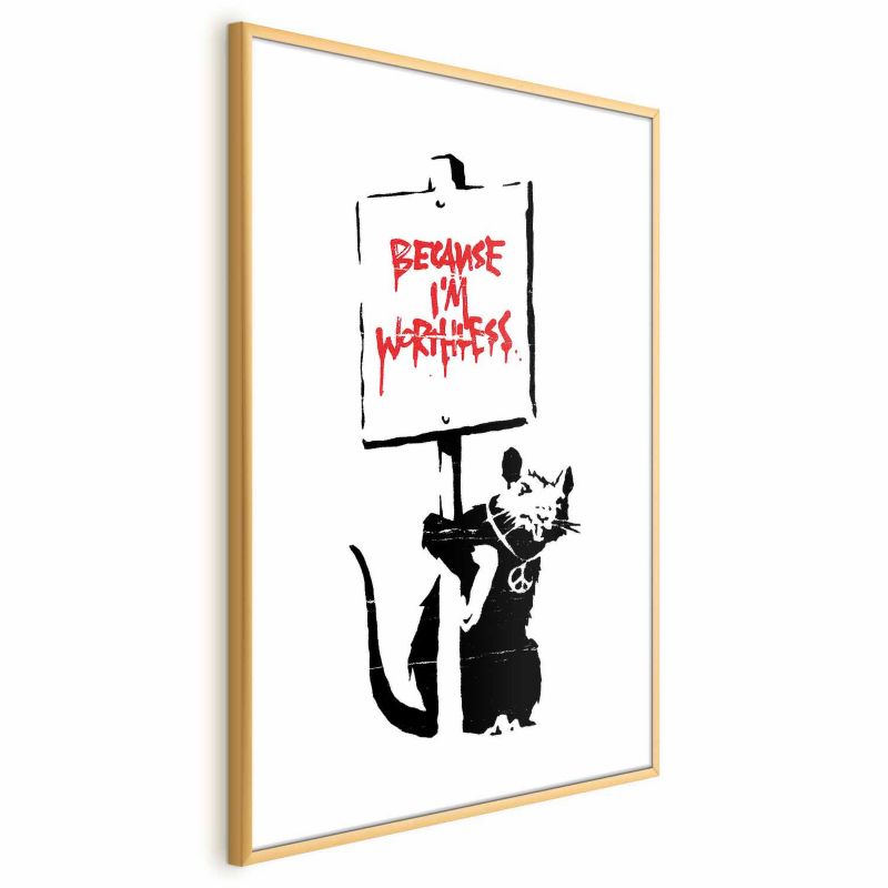 Plakat Artgeist Worthless 29,7x42 cm z ramą złotą 1 szt