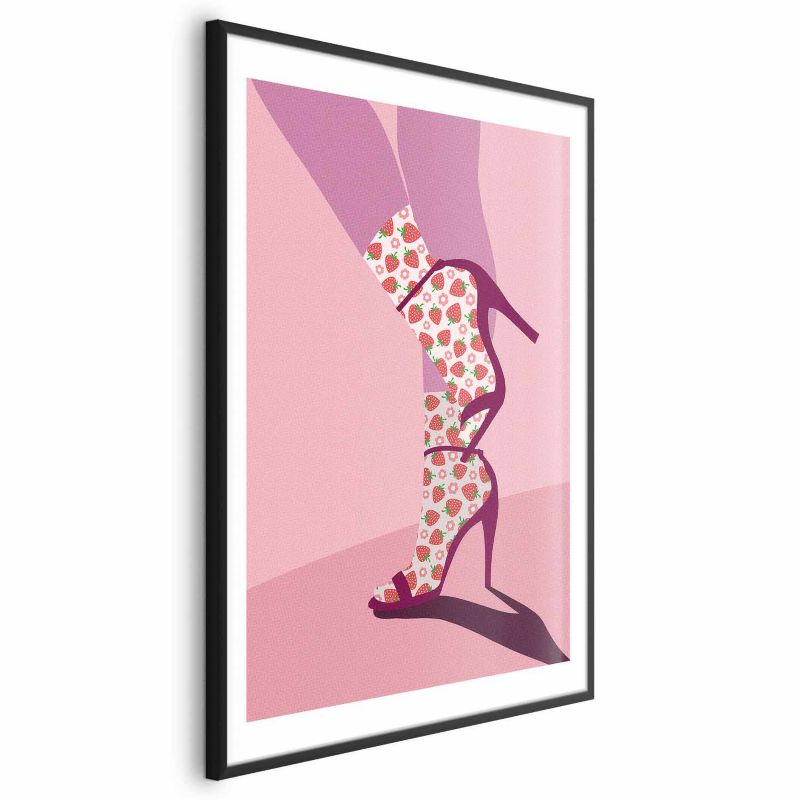 Plakat Artgeist Skarpetki w truskawki 21x30 cm z ramą czarną 1 szt