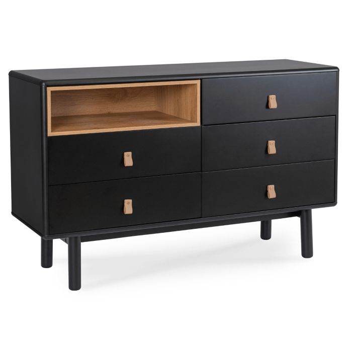 Komoda Naomi 120 cm Mebel Elite z Szufladami i Półką Czarna 1 szt