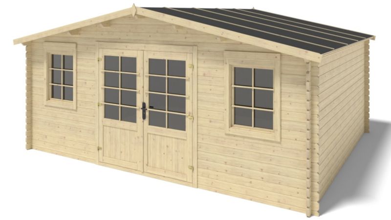 Domek ogrodowy ALTANKA 21,42 m2 - 5,10x4,20 m - 34 mm, drewniany, 1 szt.