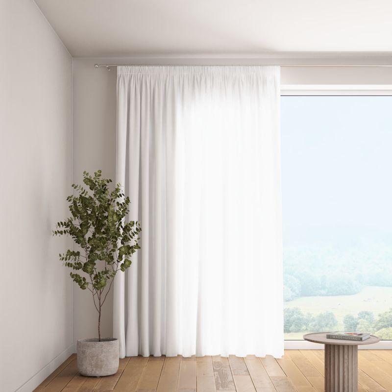 Zasłona na taśmie marszczącej 1 szt. 130 x 260 cm Dekoria prześwitujący biały 1 szt.
