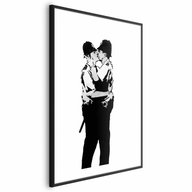 Plakat Artgeist Kissing Coppers 60x90 cm z ramą czarną 1 szt