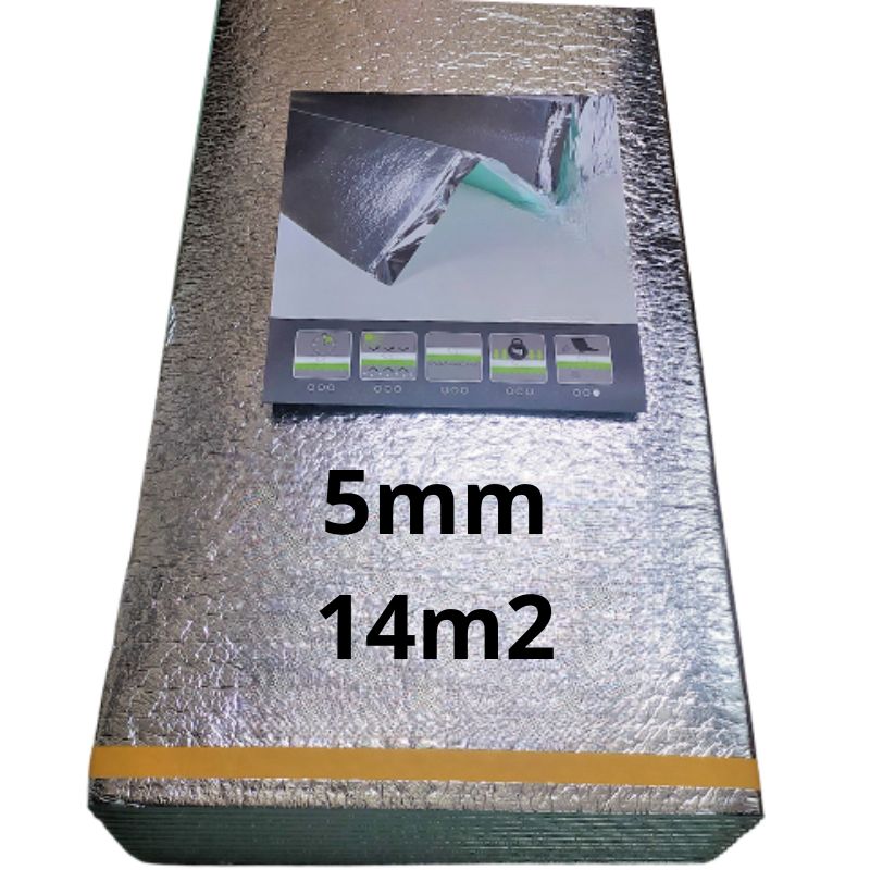 Podkład pod panele Corksystem XPS Quick Alu 5 mm 7 m2 - Z folią aluminiową - Izolacja i ochrona - 2 op. (14 m2)