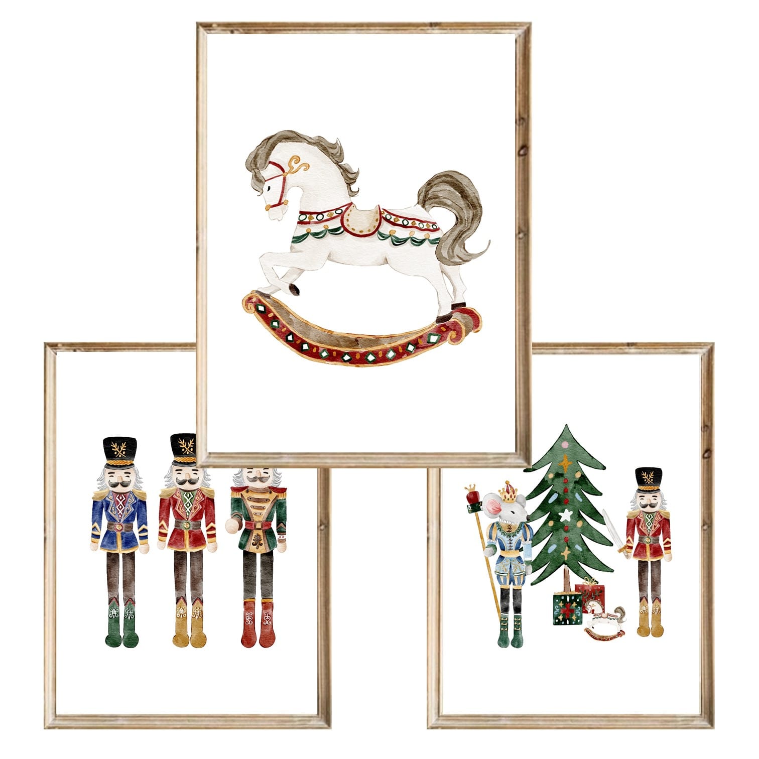 Zestaw trzech plakatów dla dzieci Retro Christmas - A4