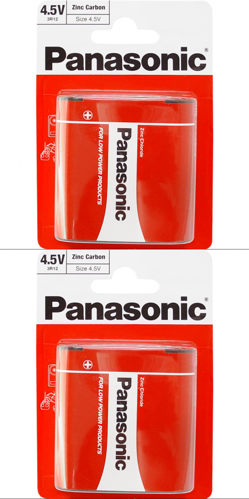 2x Bateria cynkowo-węglowa Panasonic, 3R12, 4.5V, 1 sztuka