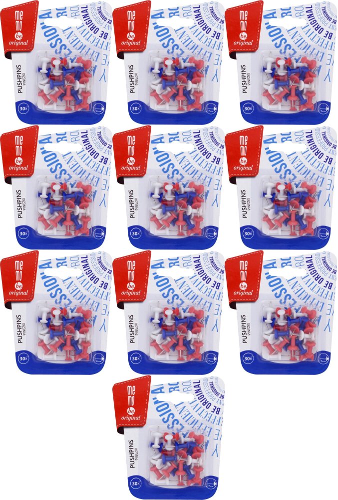 10x Pinezki beczułki MemoBe, 30 sztuk, mix kolorów