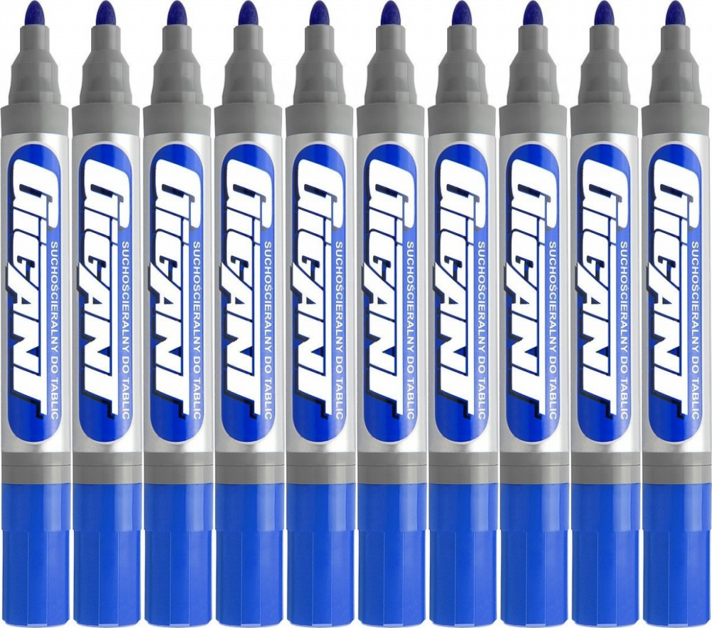 10x Marker suchościeralny Kamet Gigant, ścięta, niebieski