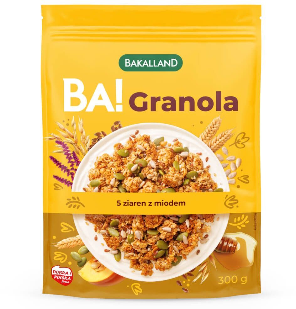 Granola Bakalland BA! 5 ziaren z miodem, 300g