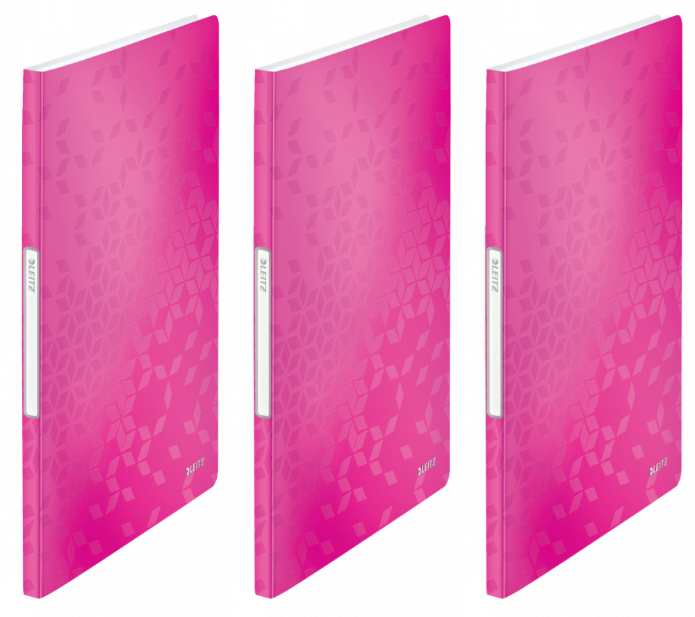 3x Album ofertowy Leitz WOW, A4, 20 koszulek, metaliczny różowy