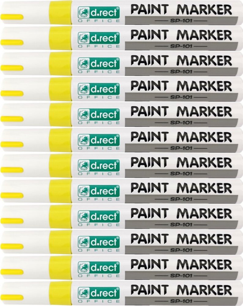12x Marker olejowy D.Rect SP-101, okrągła, 2-4.5mm, żółty