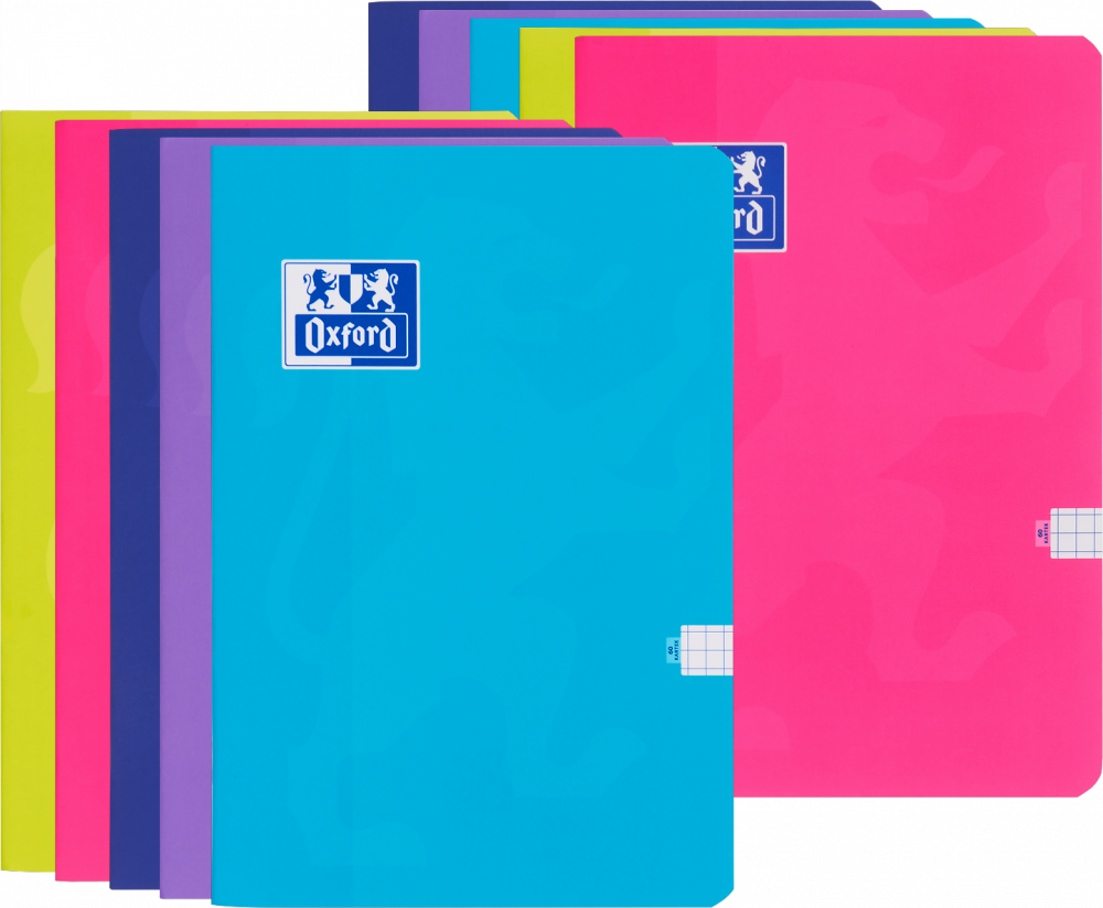 10x Zeszyt w kratkę Oxford Touch, A5, miękka oprawa, 60 kartek, mix kolorów