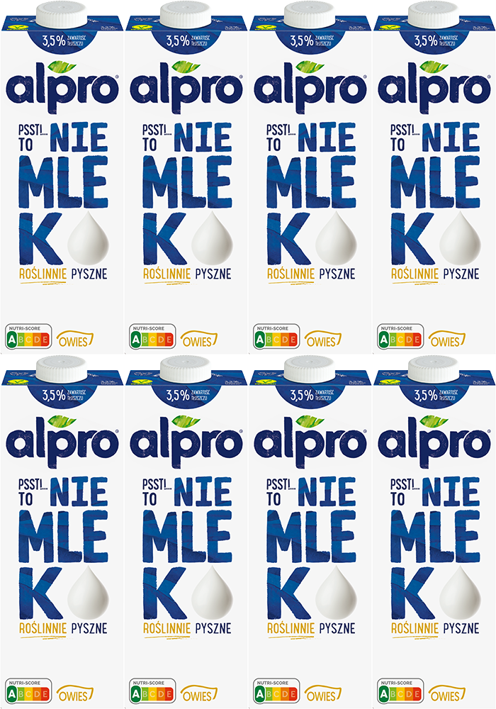 8x Napój owsiany Alpro Psst! To nie mleko, UHT, 3,5%, 1l