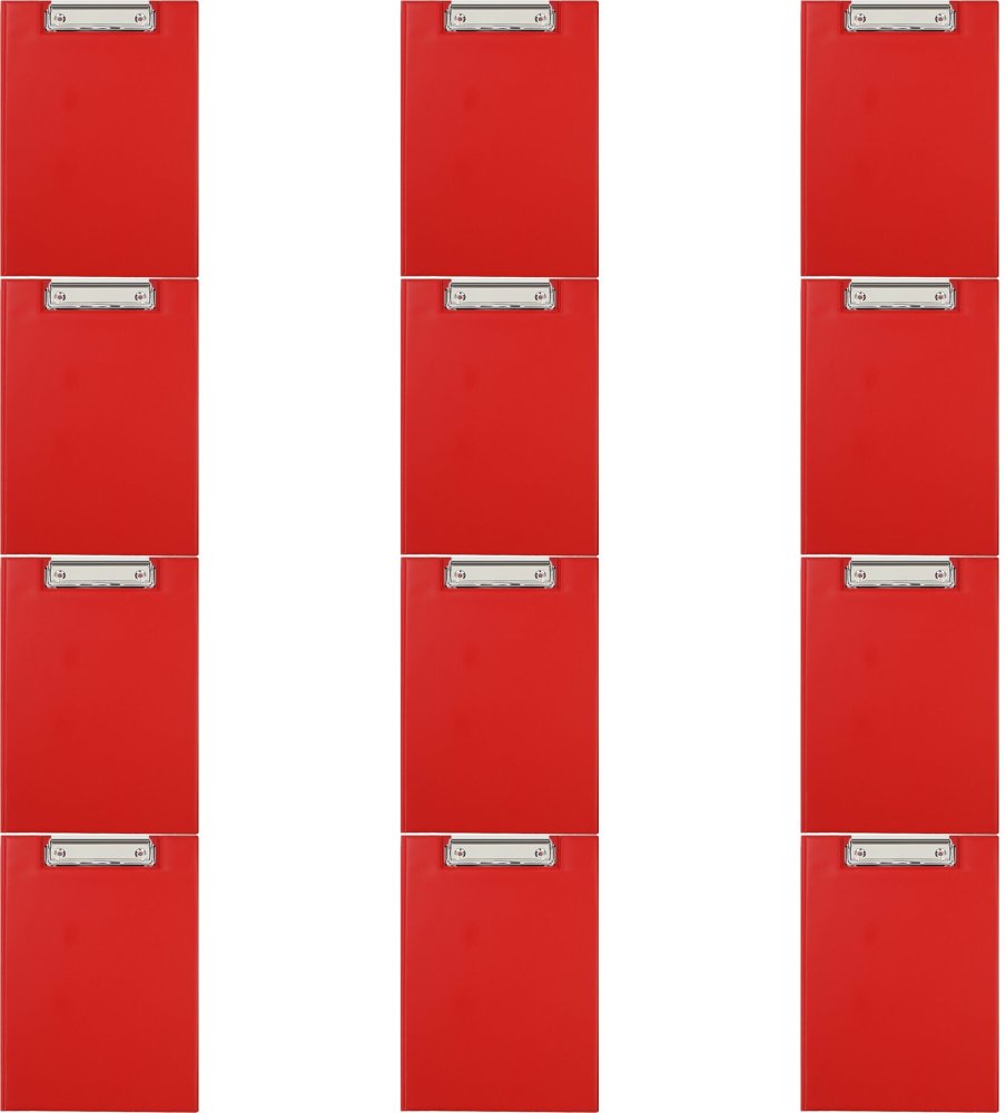 12x Clipboard Biurfol, z okładką, A5, czerwony