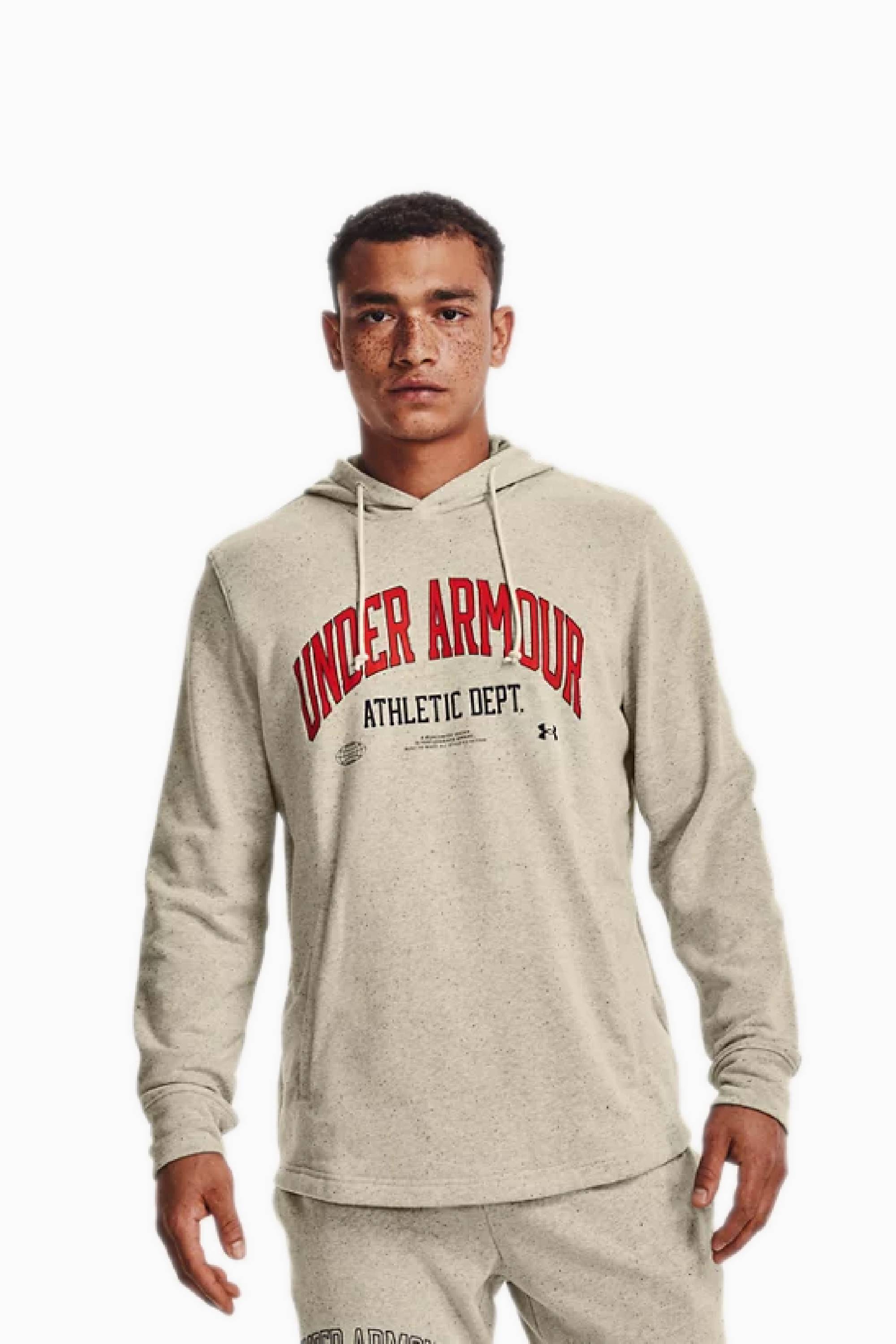 Bluza z kapturem Under Armour Rival Try Athletic Dept - Beżowy