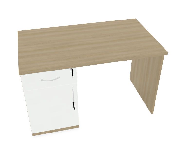 HEBE BP21/7 Biurko szafkowe lewe 118,5x70x74h (Kolor korpusu: Buk Fiord Jasny)