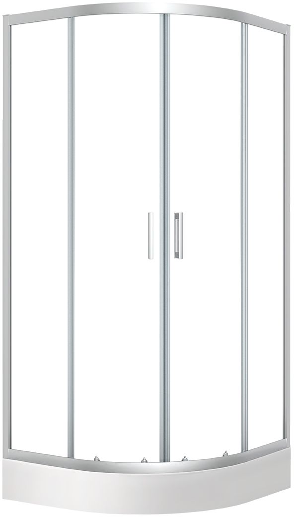 Laveo Bresso kabina z brodzikiem 90x90 cm półokrągła chrom połysk/szkło przezroczyste JKDD096Z