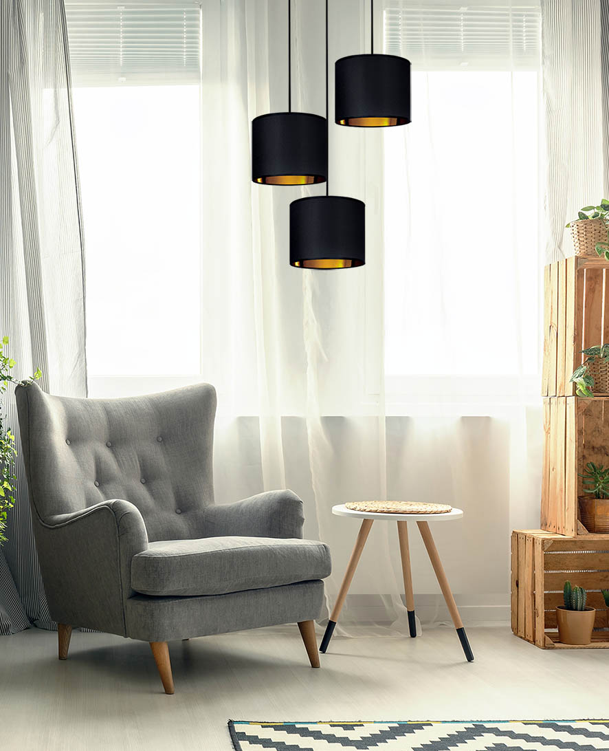Kaja Auro lampa wisząca 3x40W czarny/złoty K-4326 - Wysyłka w 24h