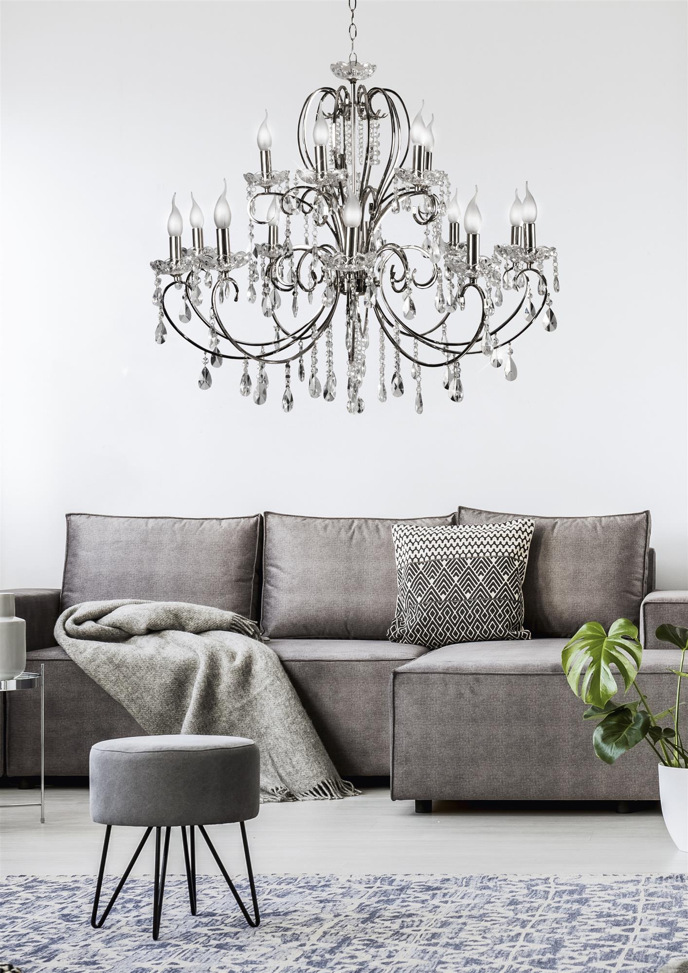 Candellux Aurora lampa wisząca 15x40W chrom 30-97586
