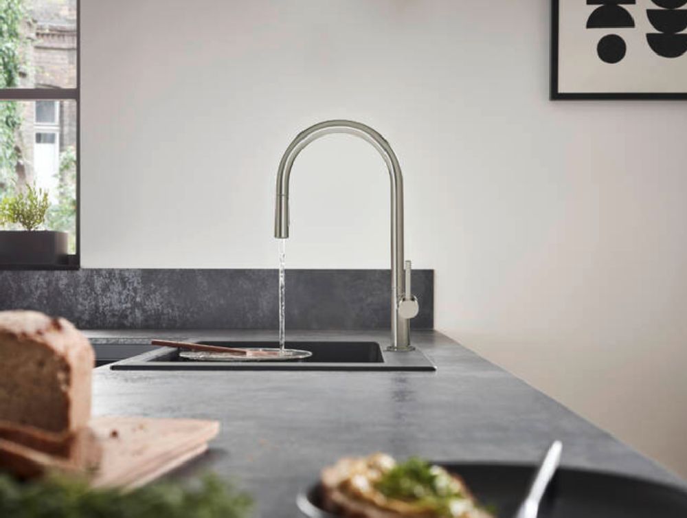 Hansgrohe Talis M54 bateria kuchenna stojąca stal szlachetna 72800800