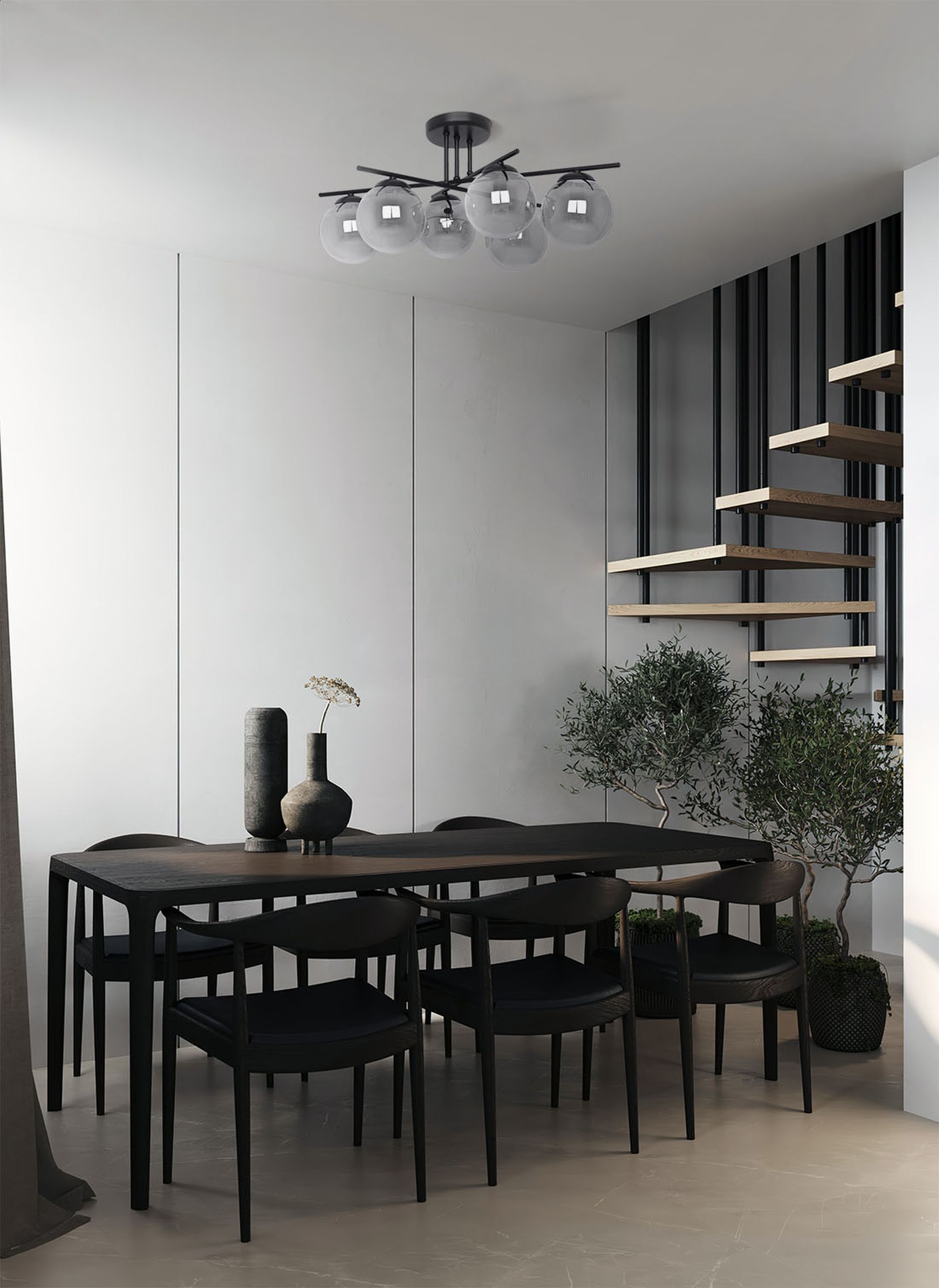 Kaja Gamma lampa podsufitowa 5x40 W czarna-grafitowa K-5167