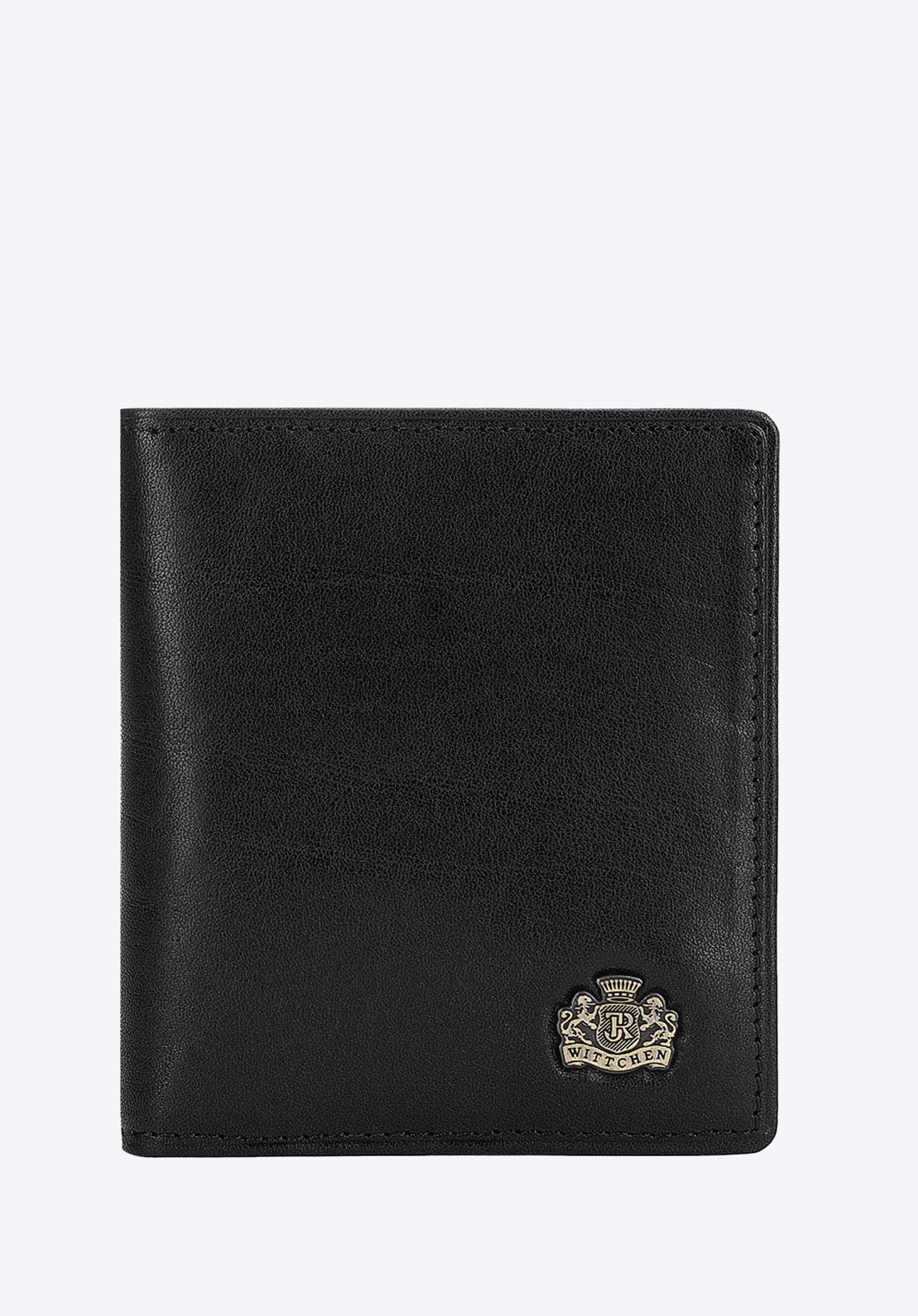 Etui na karty ze skóry z herbem bez zapięcia czarne