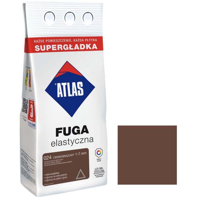 Fuga elastyczna Atlas 024 ciemnobrązowy 2 kg