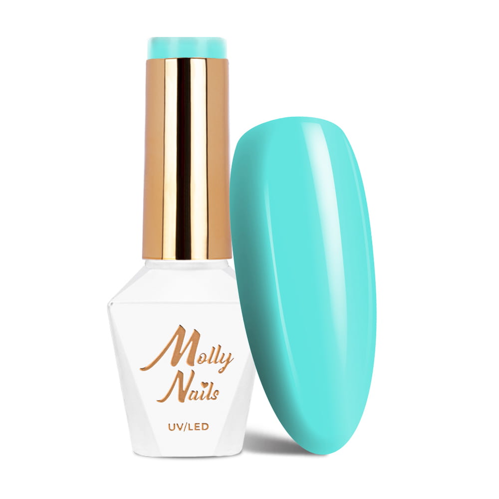 Lakier hybrydowy Molly Nails Fancy Fashion Blue Pounch HEMA/Di-HEMA Free 8g Nr 338