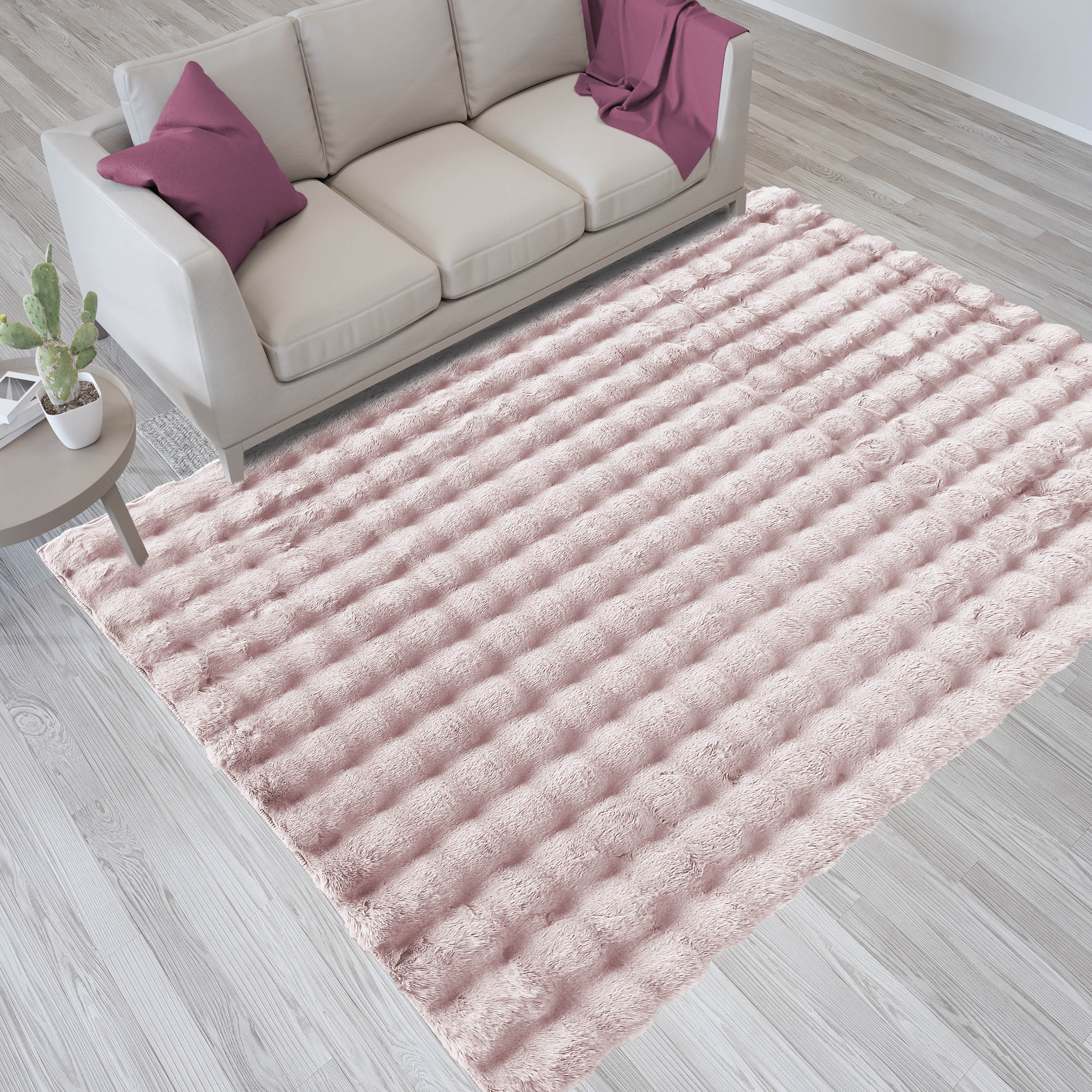 Dywan - 160 x 200 cm - Pudrowy - Shaggy - Dywanopol