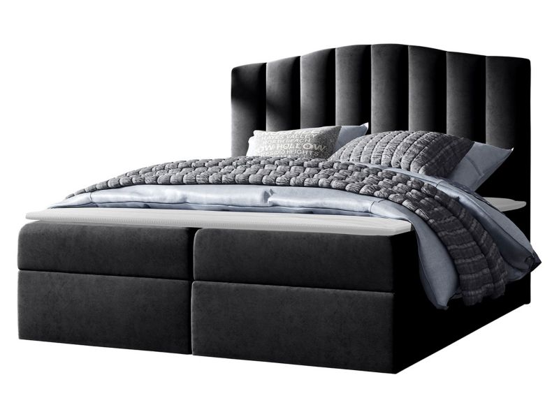 Łóżko kontynentalne MIRJAN 24 Lindos 140x200 czarny 1 szt.