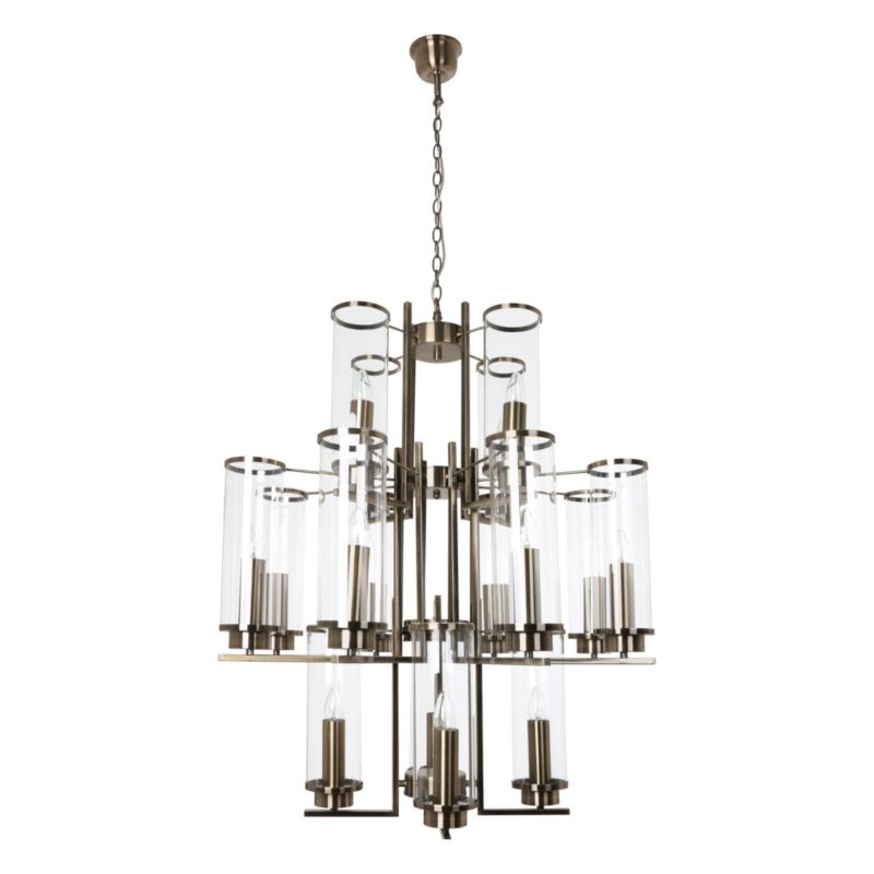 Lampa Wisząca SPOT Light 16xE14 Max.40W Elegancka Patyna z Transparentnym Szkłem, Polski Producent, 1 szt.