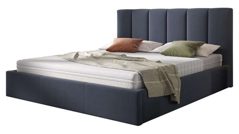 Łóżko tapicerowane MIRJAN 24 Nick stelaż drewniany 160x200 niebieski jeans 1 szt.