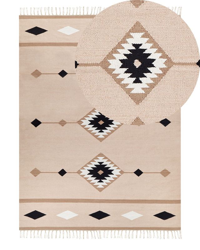 Dywan bawełniany kilim 140 x 200 cm wielokolorowy Berdik 1 szt.
