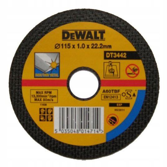 Tarcza do cięcia stali nierdzewnej DeWalt 115 x 1.0mm 1 szt.