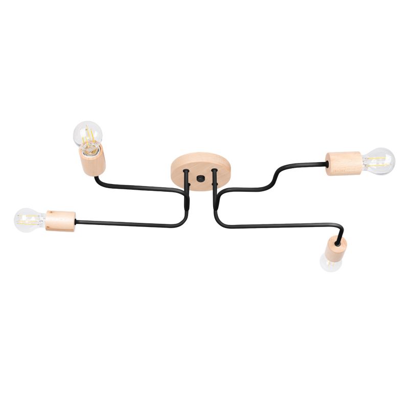 Żyrandol Sollux Lighting TIMBO 4 czarny 1 szt.