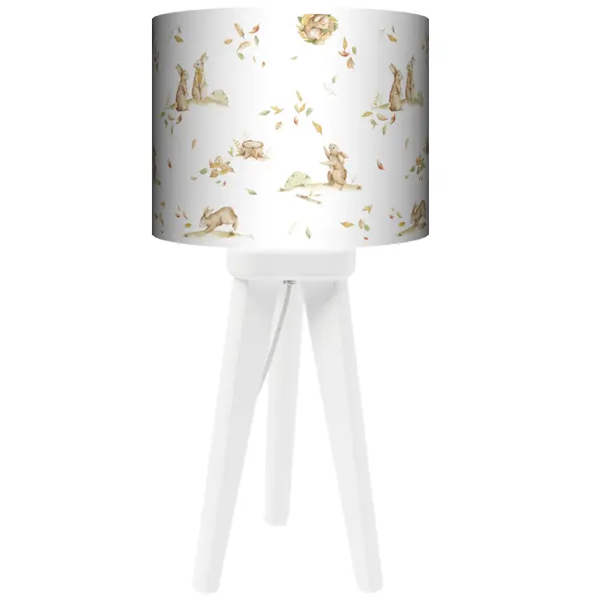 Lampa Trójnóg mała Zajączki na bieli kolor podstawy do wyboru FL - biały