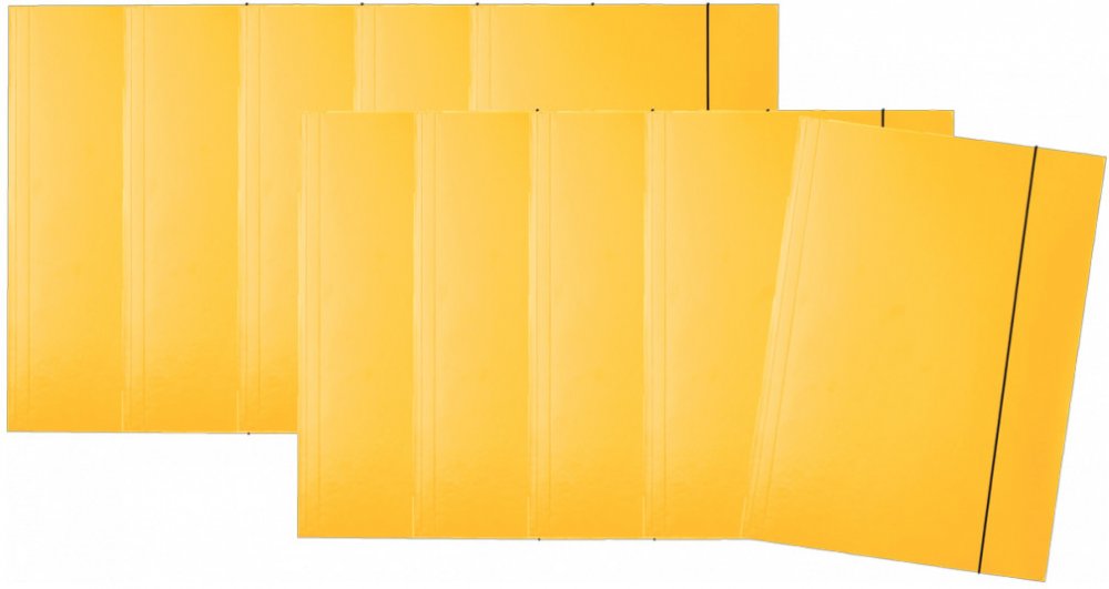 10x Teczka kartonowa z gumką lakierowana Esselte, A4, 400g/m2, 4mm, żółty