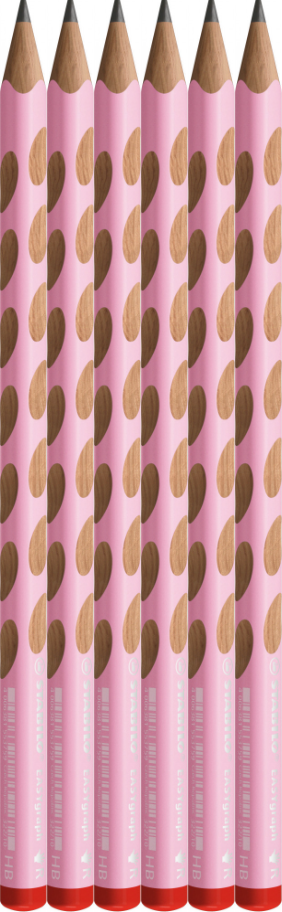 6x Ołówek drewniany Stabilo EASYgraph Pastel, HB, dla praworęcznych, różowy