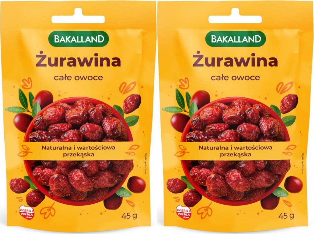 2x Żurawina całe owoce Bakalland, 45g